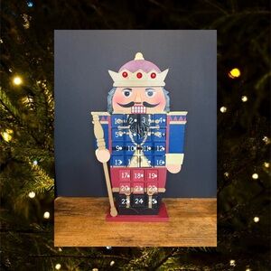 Vintage Nutcracker Advent Calendar 24 Little Doors w/Magnets 18” Christmas Time!